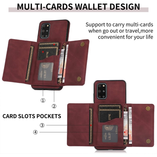 Design for Samsung Galaxy S20 Plus Wallet Case with Tempered Glass Screen Protector PU Leather Credit Card Holder Slot