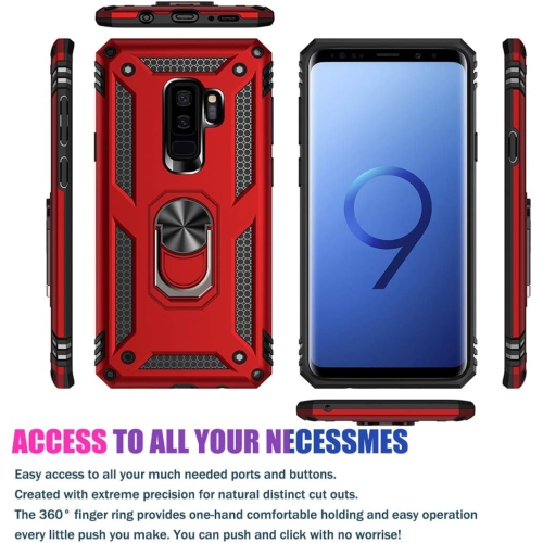 Étui pour Galaxy S9 plus/étui pour téléphone Samsung S9+ plus, [qualité militaire] [anneau en métal] [support magnétique] Defender Heavy