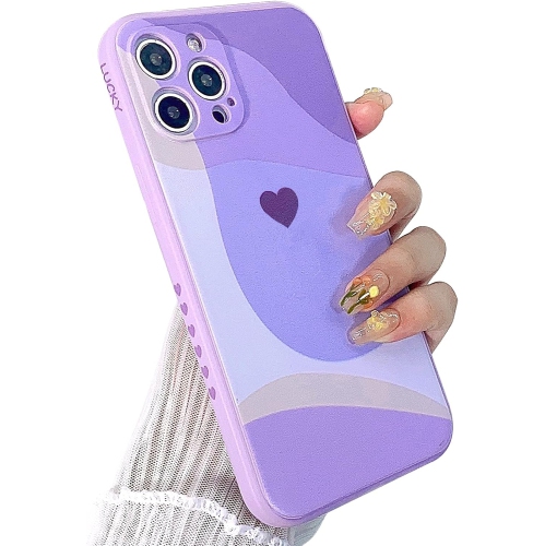Compatible for iPhone 12 Pro Max Case for Women Girls, Cute Love Heart Multi-Colored Aesthetic Pattern Soft