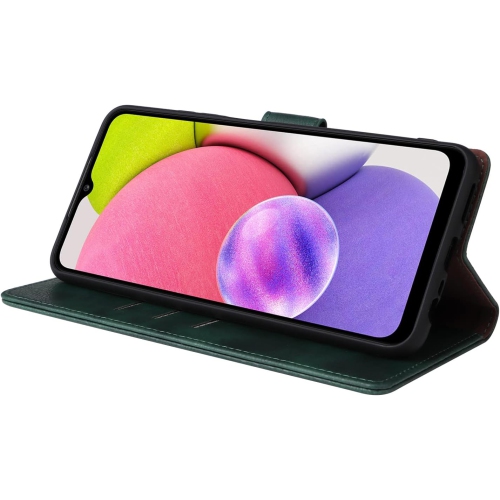 Pour étui portefeuille Galaxy A03s avec porte-carte anti-RFID, étui folio rabattable en cuir pu