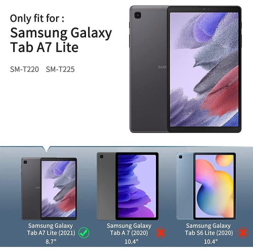 Étui pour Samsung Galaxy Tab A7 Lite 8,7&nbsp;po 2021 étui SM-T220 / T225 Étui en cuir pu rabat léger