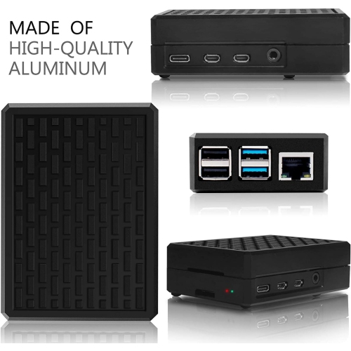 Boîtier en aluminium Raspberry pi 4, boîtier en métal Raspberry pi 4 modèle B, boîtier blindé en alliage pi 4 avec colonne de refroidissement