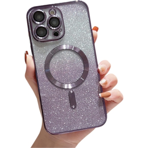 Compatible with iPhone 12 Pro Max Magnetic Glitter Case with Camera Lens Protector Full Protection Case
