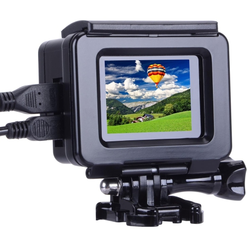 Protective case Black Charging case Wire Connectable Skeleton Protective Side Open Housing case for GoPro Hero 4