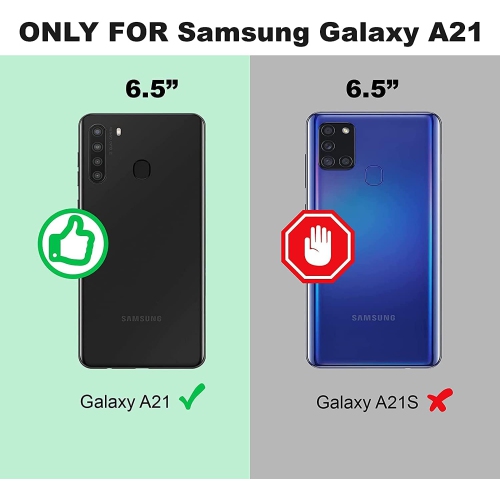 Compatible with Galaxy A21 6.5"(Not Fit Galaxy A21S), Clear Card Case, Slim Fit Protective Soft TPU
