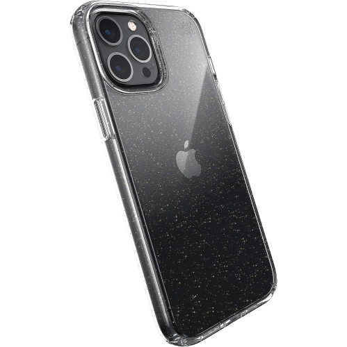 Products Presidio Perfect-Clear + Glitter iPhone 12 Pro Max Case, Clear with Gold Glitter/Clear