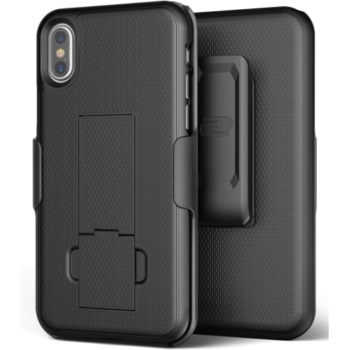 iPhone Xs Max Belt Clip Holster Case, Ultra Slim Rubberized Grip Thin Fit Protective Hard Cover