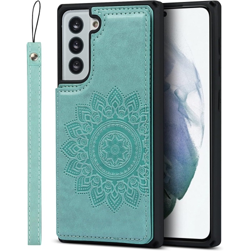 for Samsung Galaxy S21 5G Case,for Samsung Galaxy S21 Case,Credit Card Holder & Slot Wallet Case Mandala