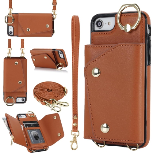 iPhone 8 Crossbody Case iPhone 7 Crossbody Case iPhone SE Crossbody Case, Lanyard Case with Card Holder Wallet
