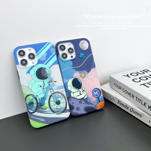 for iPhone 14 Pro Cute Case, Cool Cartoon Astronaut Space Moon Planet Laser Glitter Bling Design Stylish