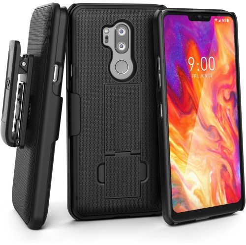LG G7 /LG G7 ThinQ Case with Belt Clip - Slim Fit Holster Shell Combo w/ Rubberized Grip (Smooth