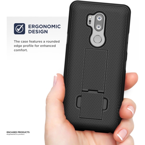LG G7 /LG G7 ThinQ Case with Belt Clip - Slim Fit Holster Shell Combo w/ Rubberized Grip (Smooth