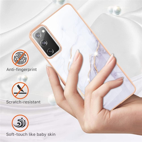 Compatible with Samsung Galaxy S20 FE Case for Women Girls Cute Marble Designs Luxury Slim Sturdy Bumper