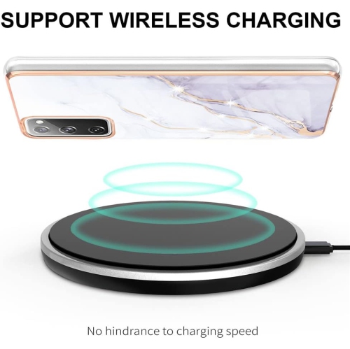 Compatible with Samsung Galaxy S20 FE Case for Women Girls Cute Marble Designs Luxury Slim Sturdy Bumper