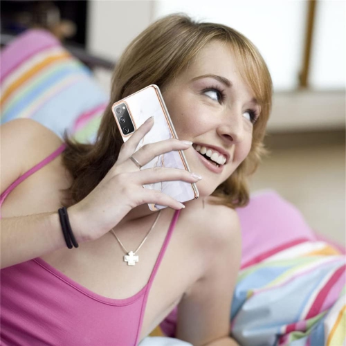 Compatible with Samsung Galaxy S20 FE Case for Women Girls Cute Marble Designs Luxury Slim Sturdy Bumper