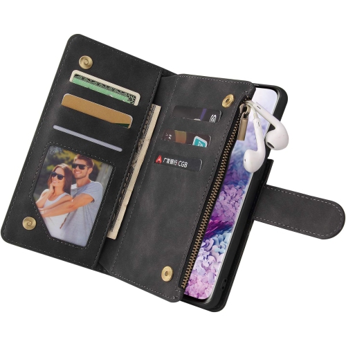 Wallet Case for Samsung Galaxy A14 5G, Zipper Pocket Premium PU Leather Card Holder Slots with Kickstand