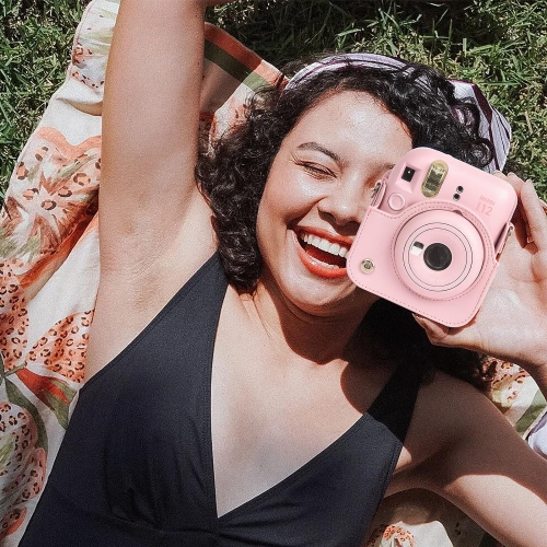 Étui de protection pour appareil photo Instax Mini 12 de Fujifilm, étui en cuir de polyuréthane pour Instax Mini 12 avec 64 pochettes Mini photo