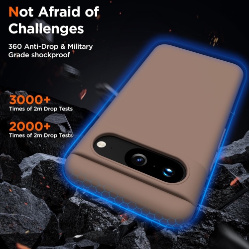 Compatible avec l'étui pour Pixel 8, l'étui en silicone liquide, le couvercle de protection antichoc pour tout le corps,[microfibre douce