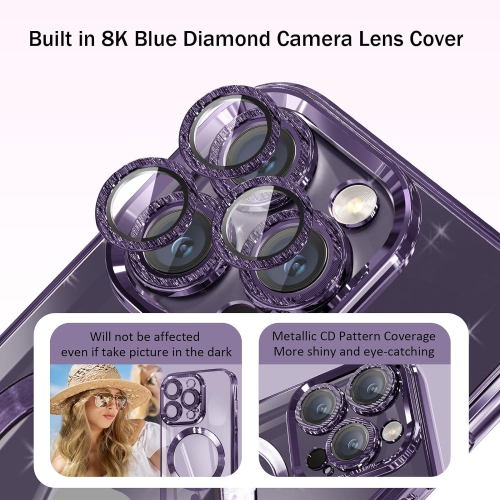 for iPhone 13 Pro Case, iPhone 13 Pro Magnetic Case [Wireless Charging] [Camera Lens Protector], Matallic Glossy