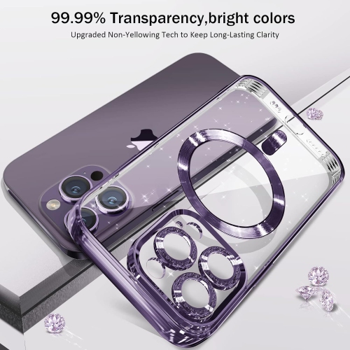 for iPhone 13 Pro Case, iPhone 13 Pro Magnetic Case [Wireless Charging] [Camera Lens Protector], Matallic Glossy