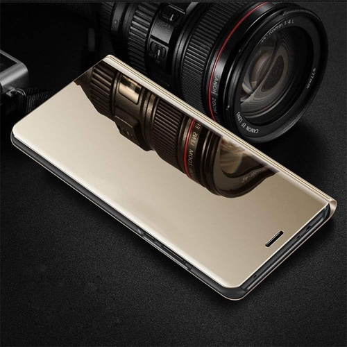 Samsung Galaxy A71 5G Makeup Mirror Phone Case, Metal Flip Stand Phone Case Cover Full Protective PU Leather