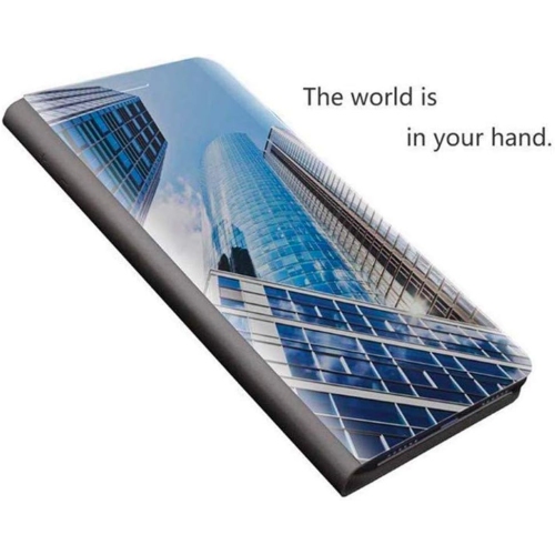 Samsung Galaxy A71 5G Makeup Mirror Phone Case, Metal Flip Stand Phone Case Cover Full Protective PU Leather