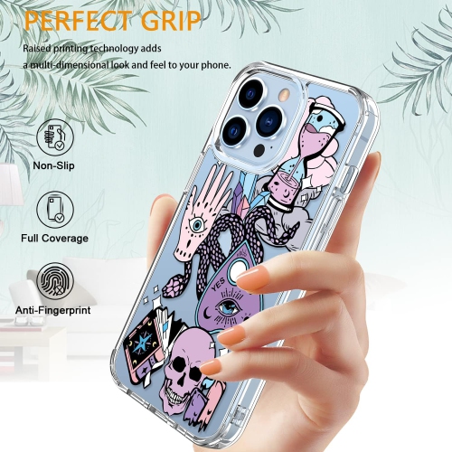iPhone 13 Pro Max Case with Screen Protector,Clear Cover with Fashion Cute Designs for Women Girls,Slim Fit