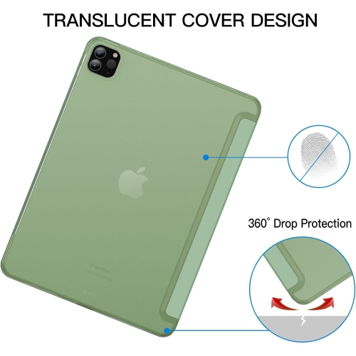 Case for iPad Pro 11-Inch, 2022/2021/2020/2018 Model, Compatible with Pencil, Cover Auto Wake/Sleep (Matcha