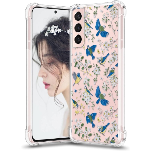 UNKNOWN  Floral Flower Humming Bird Case for Samsung Galaxy S22 Plus 5G for Women Girls With Cute Pattern Slim Soft Silicone Tpu