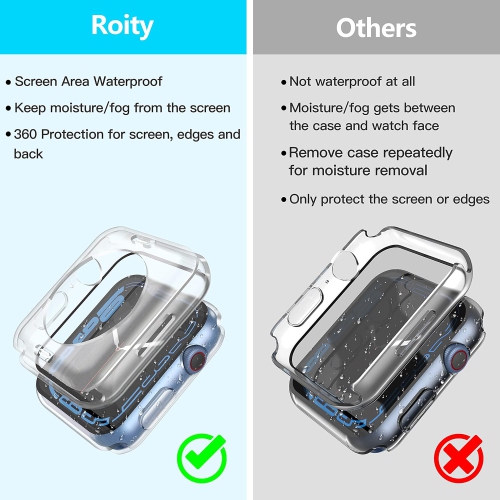 [2 in 1] Waterproof Case with Tempered Glass Screen Protector for Apple Watch Series 6 SE Series 5 Series 4 40mm,