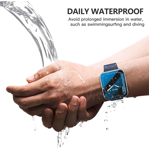 [2 in 1] Waterproof Case with Tempered Glass Screen Protector for Apple Watch Series 6 SE Series 5 Series 4 40mm,