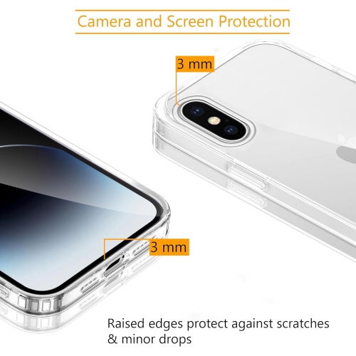 Crystal Clear case for iPhone X/iPhone Xs, [Non-Yellowing] [10FT Military Grade Protection] Anti-Scratch Protective
