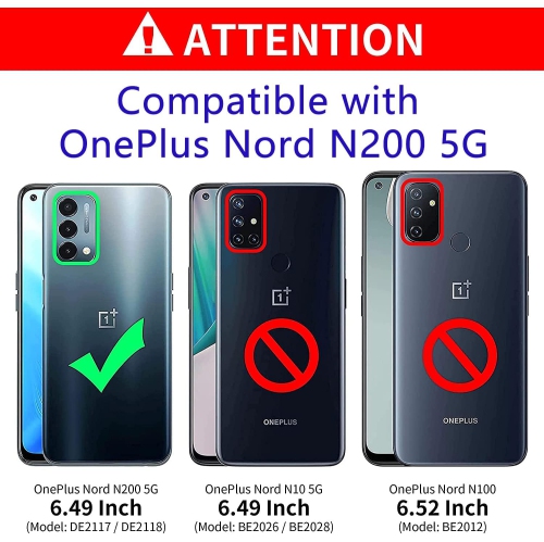 Military Grade Drop Impact for Oneplus Nord N200 5G Case Oneplus Nord N200 Case Metal Rotating Ring Kickstand Holder