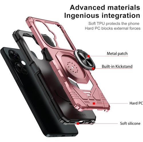 for OnePlus N30 Phone Case, One Plus Nord N30 Case with Screen Protector, Ring Kickstand for Magnetic Car
