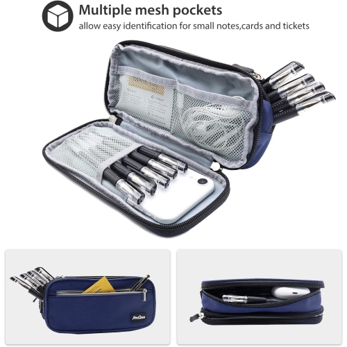 Big Capacity Pencil Case, Back to School Portable Pencil Pouch Stationery Holder Storage Organizer with Double