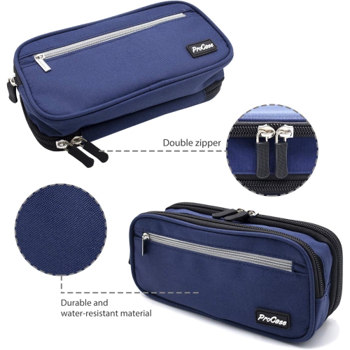 Big Capacity Pencil Case, Back to School Portable Pencil Pouch Stationery Holder Storage Organizer with Double