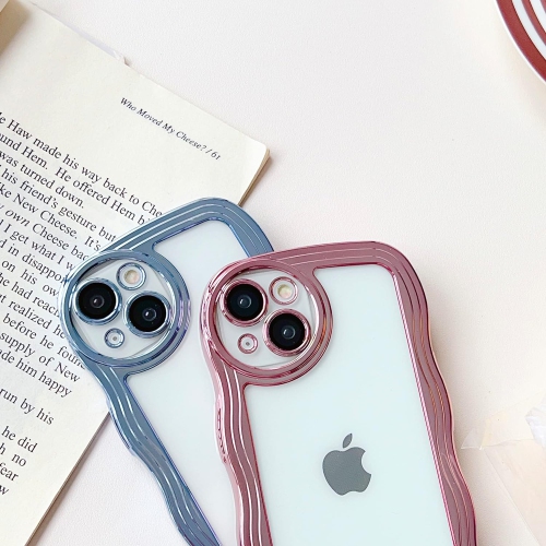 Designed for iPhone 14 Pro Case, Curly Wave Frame Soft Cute Phone Cover for Men Women Girls, Pink