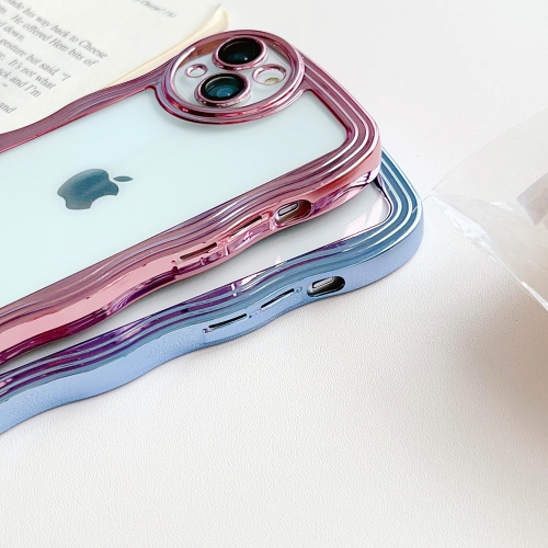 Designed for iPhone 14 Pro Case, Curly Wave Frame Soft Cute Phone Cover for Men Women Girls, Pink