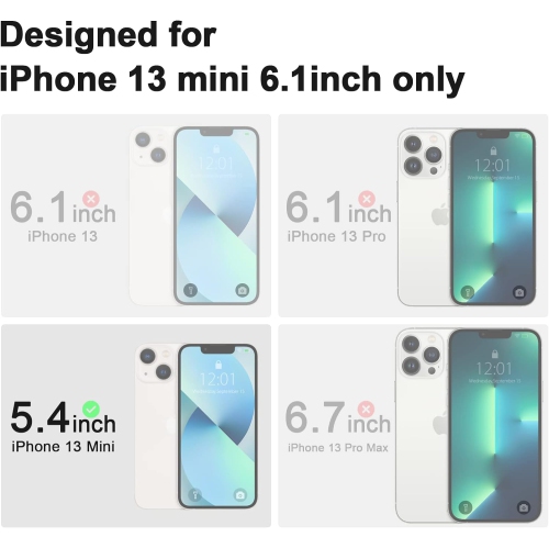 for iPhone 13 Mini Case Cute Kawaii Blue Flower Floral Aesthetic Clear Phone Case for Girls Preppy Women - 5.4