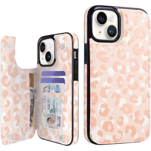 Compatible with iPhone 15 Plus 6.7 inch Wallet Case with Card Holder Slot Folio Flip PU Leather Kickstand Double