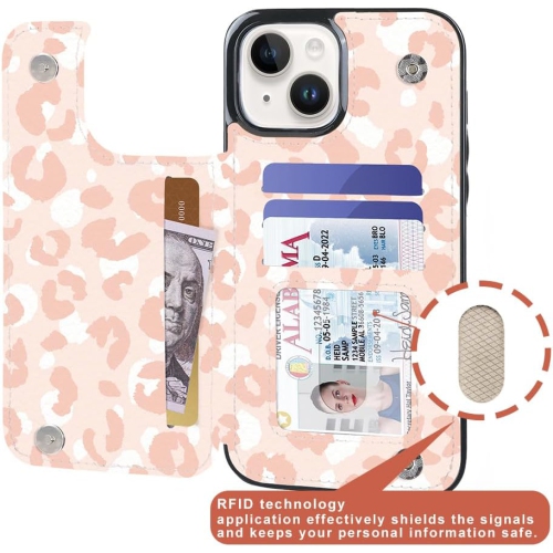 Compatible with iPhone 15 Plus 6.7 inch Wallet Case with Card Holder Slot Folio Flip PU Leather Kickstand Double