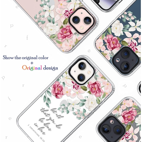 Clear Case Compatible with iPhone 13,Girls Women Roses Inspirational Scripture Bible Verses Christian Quotes