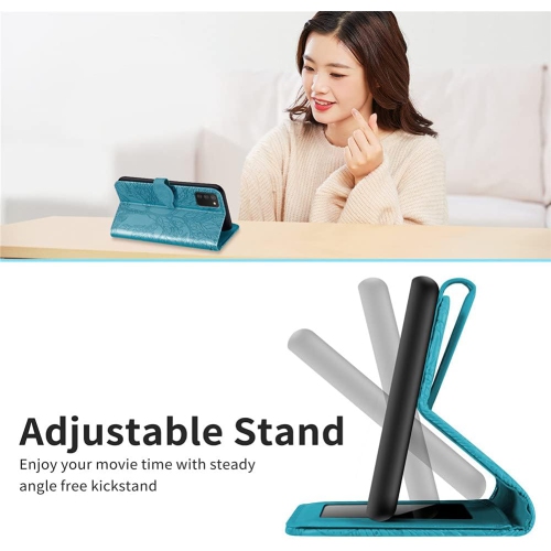 Compatible avec l'étui portefeuille pour Galaxy A03S de Samsung, l'étui en cuir avec béquille magnétique pour porte-carte Galaxy A03S