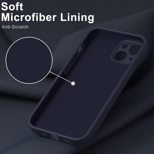 Compatible avec l'étui pour iPhone 13 avec protecteur d'écran - silicone souple soyeux - couvercle amélioré pour appareil photo - chute 16 pi