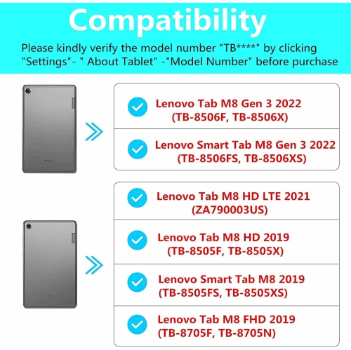 Lenovo Tab M8 HD/Smart Tab M8 Case Premium PU Leather Cover Flip Stand Case Shell Lightweight for Lenovo Tab M8