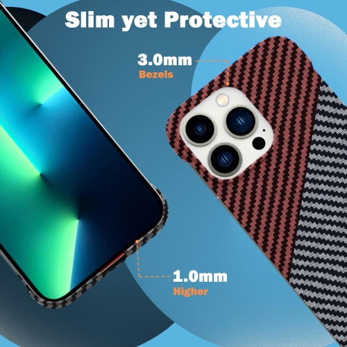 Ultra-Thin Frosted Soft Touch Skin Borderless Carbon Fiber Bump Texture Case for iPhone 13 Phone Case