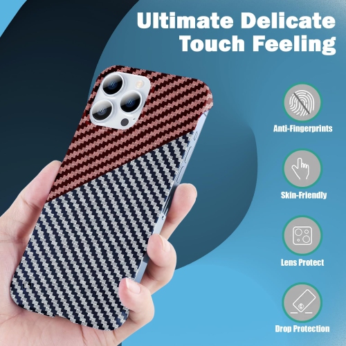 Ultra-Thin Frosted Soft Touch Skin Borderless Carbon Fiber Bump Texture Case for iPhone 13 Phone Case