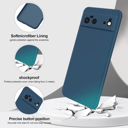Case Compatible with Google Pixel 6, Silky-Soft Touch Full-Body Protective Phone Silicone Case, Shockproof
