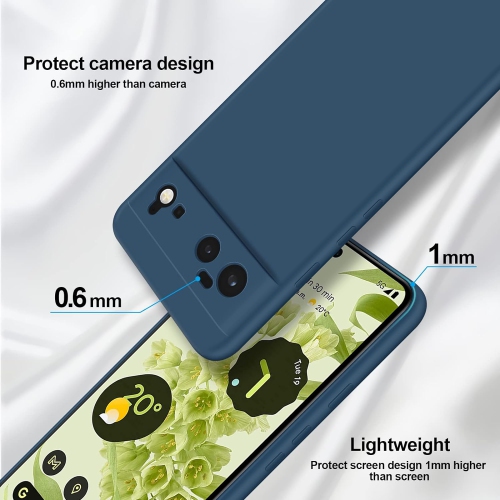 Case Compatible with Google Pixel 6, Silky-Soft Touch Full-Body Protective Phone Silicone Case, Shockproof