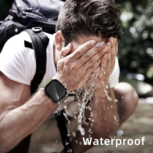 3 Pack Waterproof Screen Protector Compatible with Apple Watch Case 49mm Ultra, All-Around Anti-Fog Hard PC